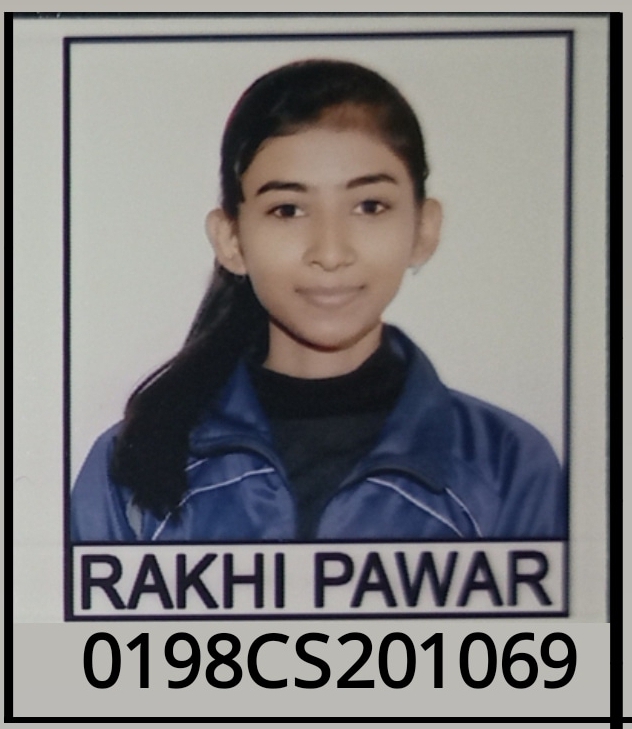 Rakhi Pawar
<br>B.Tech CSE-I
<br>CGPA - 9.48